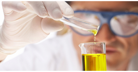 Scientist and test tube